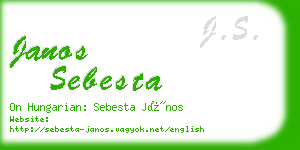 janos sebesta business card